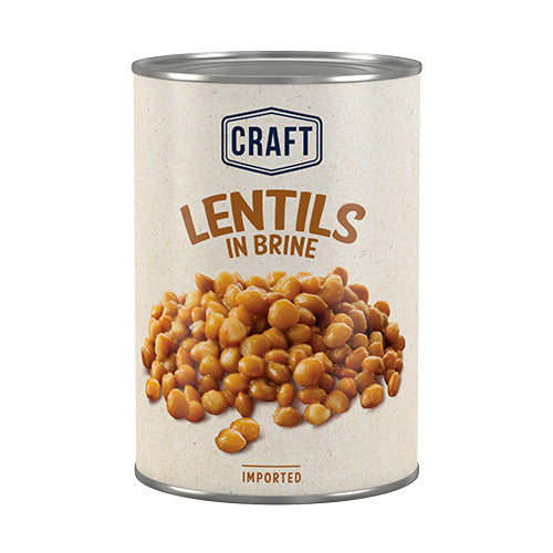 Craft Tinned Brown Lentils in Brine 400g
