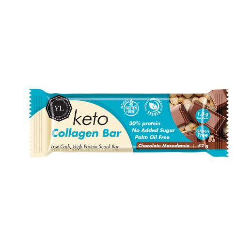 YL Keto Collagen Bar Choc Macadamia (52g)